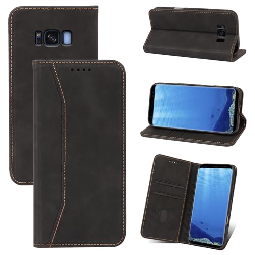 Comoda da Usare:Samsung Galaxy S8 Case Slot multipli ti permettono di portare con te carte di credito e contanti.Non è solo una custodia protettiva ma anche un portafoglio.La funzione di supporto libera le mani durante la lettura e la visione.Puoi regolare diversi angoli di visione come preferisci.
