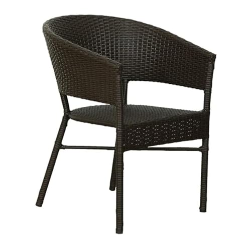 Image of Furniture D-12 Chairs Table Set 2+1 Wicker Patio Furniture Sets 2 Chair and 1 Table with Cushions for Garden Balcony Bedroom Powder Coated Frame Uv Protected Wicker (Black)