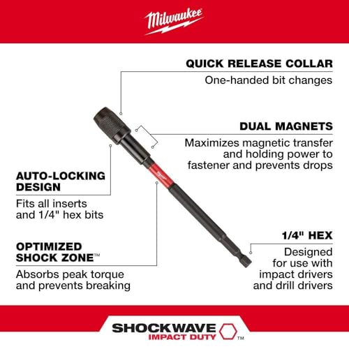 MILWAUKEE ELECTRIC TOOLS 48-32-4532 Bit Impact Locking Holder 6In - image 4