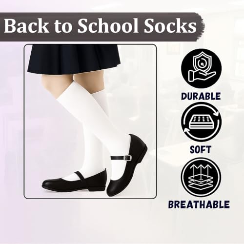 Girls Boys Pack of 3 Plain Knee High School Socks Stylish Durable Comfortable For Daily Wear School Footwear Socks2