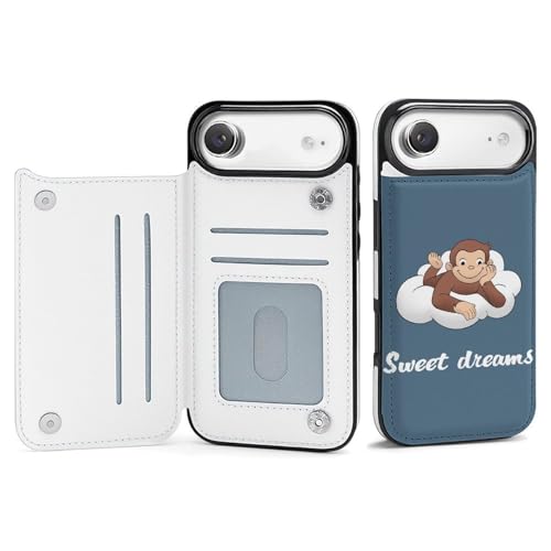 手帳型 おさるのジョージ (2) 対応 iPhone 17 Air ケース カード収納 スマホケース 財布型 携帯ケース 軽量 全面保護 スタンド機能 おしゃれ お祝いギフト