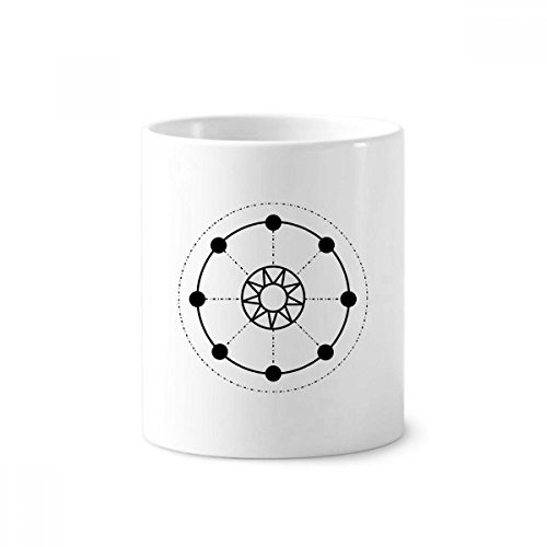 Tasse en céramique blanche 350ml motif géométrique porte brosse à dents et stylo