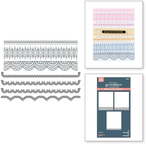 Spellbinders BP-284 Pressed Lace Borders Press Plate & Die Set from the Vivid Expressions Collection image 2