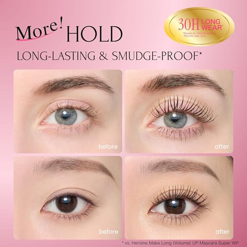 Image of Heroine Make by KissMe Waterproof Mascara New Brown | Volumizing, Lengthening & Smudge-Proof Formula | Waterproof Mascara for Long-Lasting Curl & Volume | Made in Japan