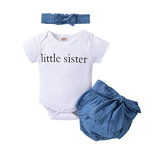 Honykids Newborn Baby Girl Romper Jumpsuit Bodysuit +Pants Shorts+Headband Outfit Set