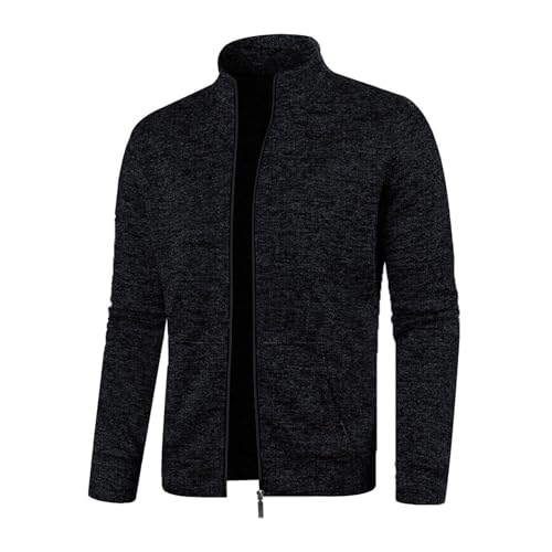 Mens Jackets Stand Collar Zip Up Fashion Spring Fall Warm Cardigan Jackets - image 3