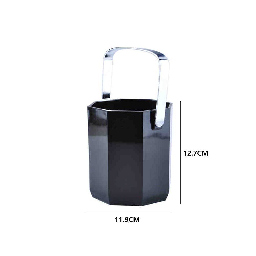 Cubo de Hielo, Cubo de Hielo Octogonal Negro de 1 l, Cubo de Hielo de plástico para el hogar, Cubo de champán, Apto para Bar, Karaoke, práctico Cubo de Hielo para Vino.