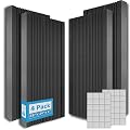 Art3d 4-Pack Wedge Design Acoustic Foam Panels, 48" x 24" x 2" High-Density Soundproof Foam Wall Panels for Wall, Ceiling, Quick-Recovery Noise Dampening Panels for Office, Studio and Home