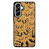 Coque Vrai Bois veritable A57 5G Silicone Empreinte Main Femme Doigt Petites Mobile de Protection Gel Noir Pas Cher pour Samsung Galaxy