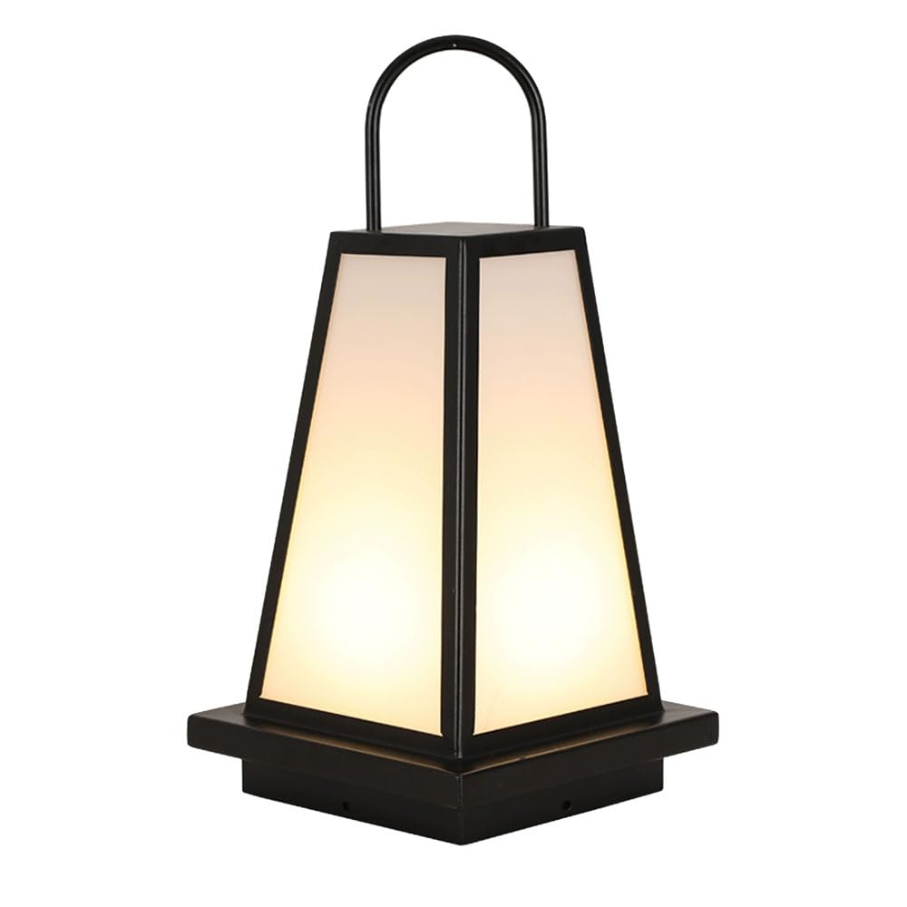Zewnętrzna lampa podłogowa ze stali nierdzewnej, przewodowa, czarne wykończenie, 60 W, podstawa E26, wodoodporna IP54, solarna, do ogrodu, na podwórko, taras - wysokość 50 cm