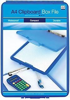 A4 Plastic Compact Clipboard Paper Storage Box File Clear