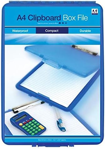 A4 Plastic Compact Clipboard Paper Storage Box File Clear