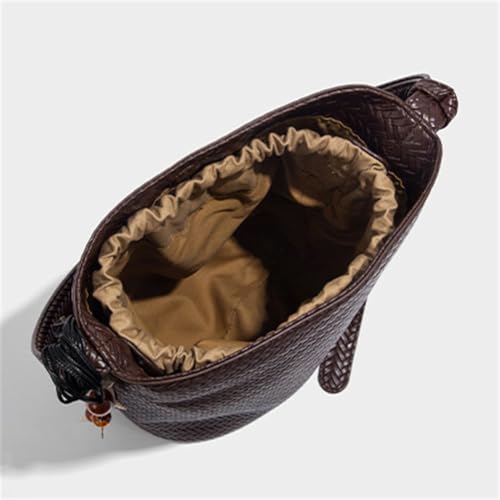 Women's Small Woven Bucket Bag Retro Luxury Shoulder Purse Crossbody Hobo Handbag Woven Tote Bag Underarm Bucket Handbag 20252