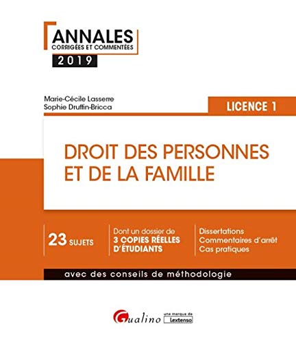 Télécharger Droit des personnes et de la famille : Licence 1 Livre eBook France