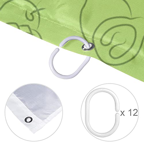 Rideau de douche de qualité supérieure vert et fruits peints à la main - 5