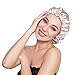 ELIHAIR Stain Bonnet Silky Sleep Cap Adjustable Satin Cap for Night Sleeping Hair Bonnet Reversible Double Layer Champagne/Grey
