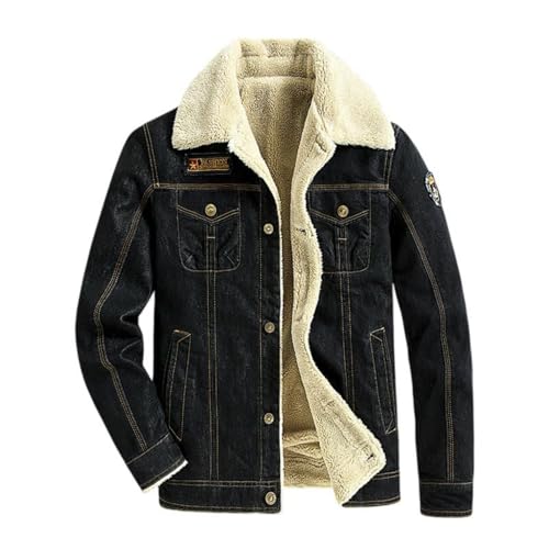 Veste en denim thermique homme avec plusieurs poches pratiques veste ample