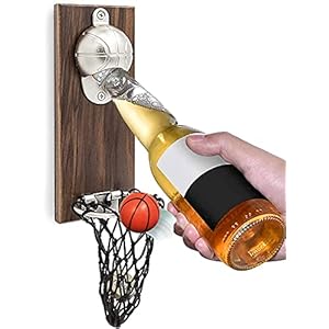 Flesopener met Opvangbak, Flesopener Wandmontage, Vintage Retro Houten Bieropener, Decor voor Bar, Thuis en Terras…