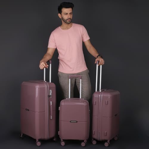 Image of 3G VACANZA Hard-Side Polypropylene Check-in Luggage Set of 2 Purple Trolley Bags (65 & 75 Cm)