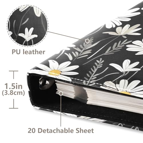 Álbum de Fotos Scrapbook Adhesivo DIY FLildon Piel PU Negro con Diseño Floral, 40 Páginas 8x10 miniatura 4