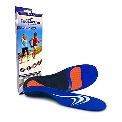 FOOTACTIVE SPORT – Plantillas Deportivas de Alto Impacto, de Longitud Completa Con Soporte Avanzado Ortopédico de Arco. Comodidad y Absorción de Impactos XS AZUL (36/38 EU)