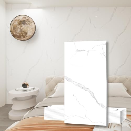 KUAGINZUHE 10-Sheet 23.6'x11.8' Marble Peel and Stick Wall Panels (19.4 Sq. Ft. Coverage), PVC...