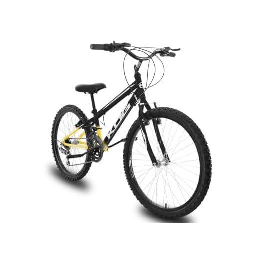 Bicicleta Infantil Masculina Aro 24 KOG Alumínio 18 Marcha,Amarelo Degrade Branco