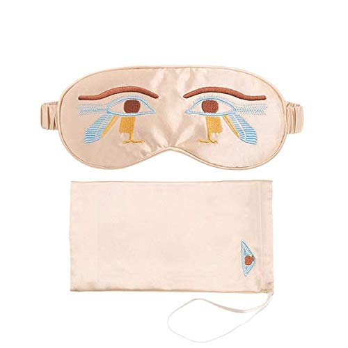 Schlafmaske Augenmaske Nachtmaske Verstellbarem Gummiband 100% Hautfreundlich Seide Geruchneutral Schlafbrille mit Tragbare Tasche Pink