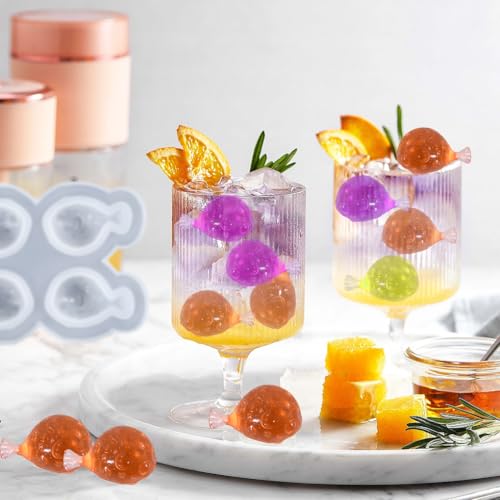 Molde para hielo de silicona 3D forma de pez 4 cavidades miniatura 7