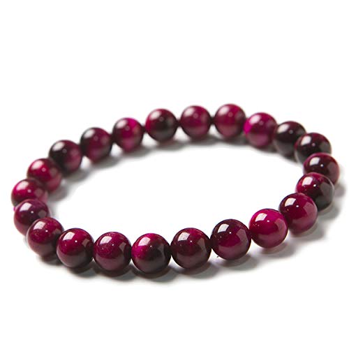 Bracelet œil de tigre rose 8mm pour sublimer vos tenues de bureau chic