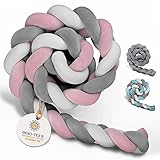 ❤️ 3 FARBEN FÜR MÄDCHEN&JUNGE – Das wunderbare Baby Nestchen ist in drei verschiedenen Farben erhältlich. Du kannst zwischen einer grauen, rosa-grau-weißen oder blau-grau-weißen Bettschlange wählen, die sich auch optisch gut im Babybettchen macht!