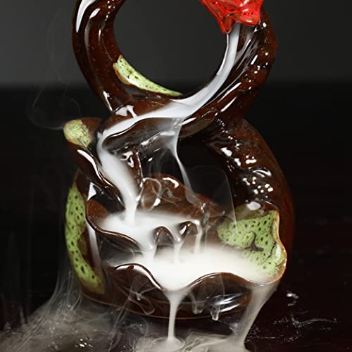 Brûleur d'encens à refoulement en céramique émaillée artisanale