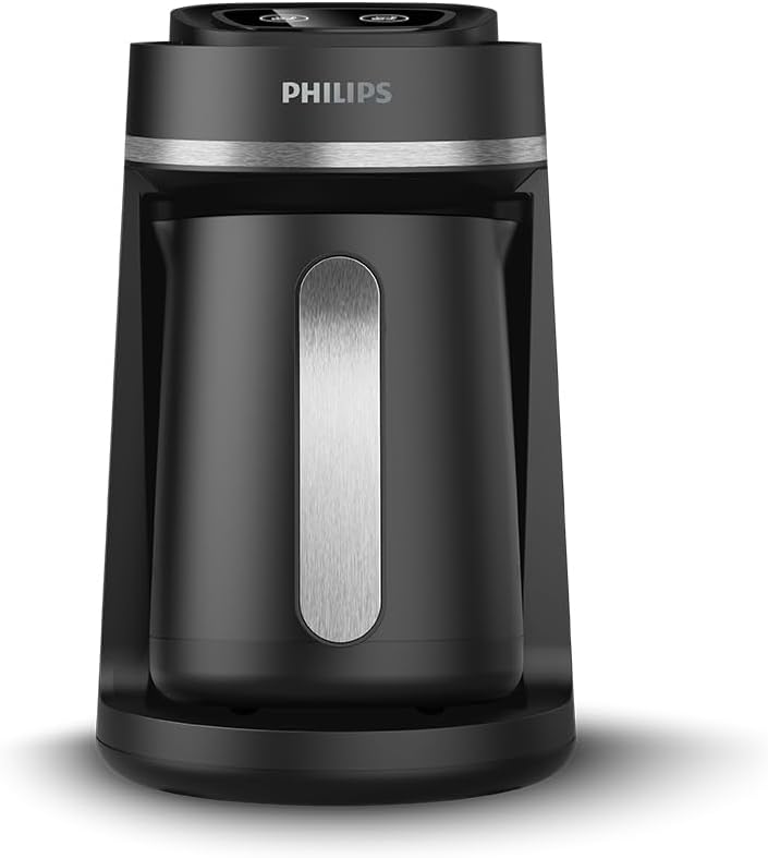 Philips 5000 Serisi Türk Kahvesi Makinesi, Közde Türk Kahvesi Pişirme Fonksiyonu, Kullanımı Kolay Dokunmatik Tuşlar, Siyah & Metal, HDA150/61