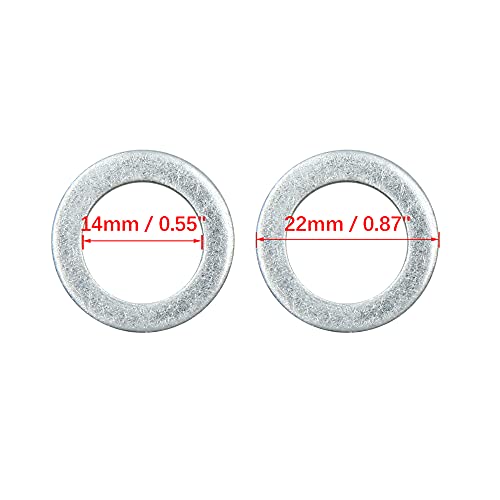 Image of X AUTOHAUX 50pcs Engine Oil Crush Washers Drain Plug Gasket 14mm ID 22mm OD | Universal, for Car, 14mm Inner Diameter, 22mm Outer Diameter