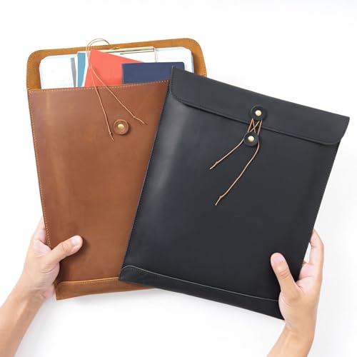 Porte-documents en cuir synthétique anti-rayure avec cordon pour PC