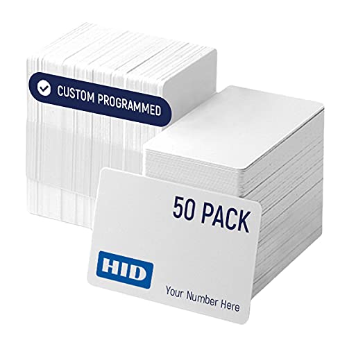 Custom Programmed HID Prox Cards 26 bit H10301 Format HID 1386 ISOProx II (50)