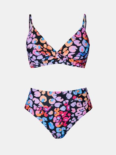 Image of CUPSHE Women's Bikini Sets Two Piece Swimsuit High Waisted V Neck Twist Front Adjustable Spaghetti Straps Bathing Suit