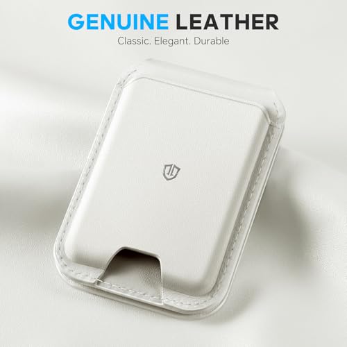 SHIELDON Genuine Leather for MagSafe Wallet Stand, 6 Card Holders, White by SHIELDON - Used condition - Image 2