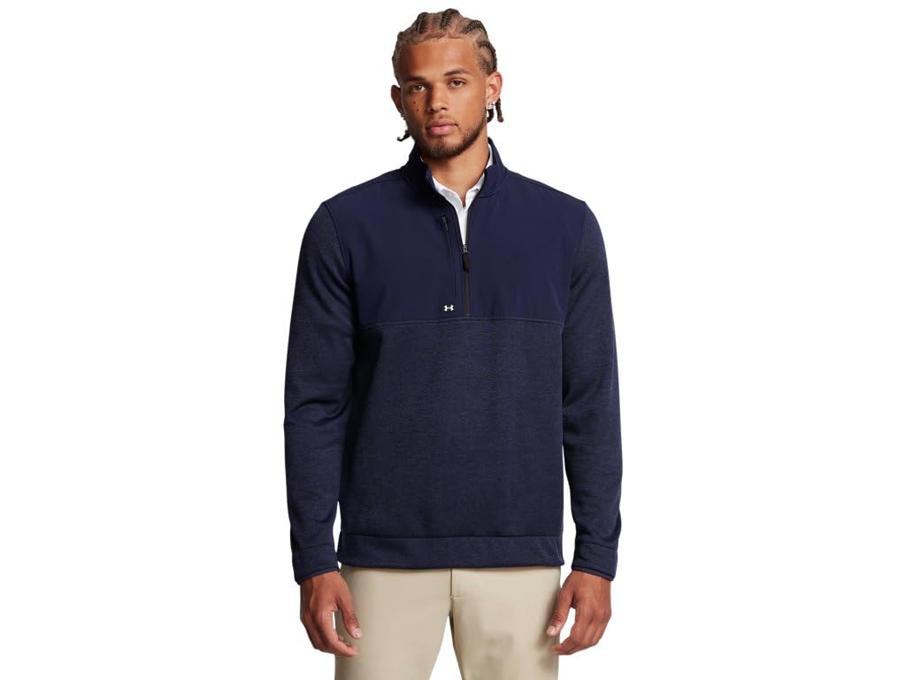 Under Armour Men's (410) Midnight Navy / Downpour Gray / White Drive Storm Sweaterfleece Half Zip
