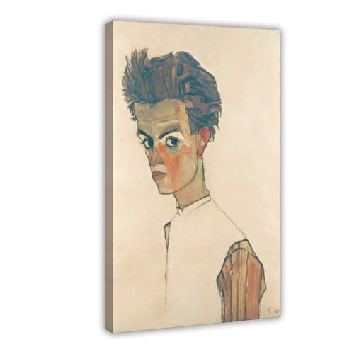 Toile Egon Schiele Autoportrait - Décoration Murale Salon et Bureau Art Moderne