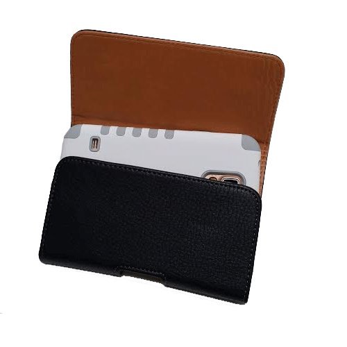 Aiscell Carrying Case For Cellphone (Black Brown Faux Leather Pouch Belt Loop Holster) Work With Droid Turbo 2 Ii Has Hybrid Armor Dual Layer Protective Kickstand Tpu Cover Case On #TOP3