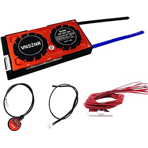 VNSZNR Lithium Battery BMS Bluetooth 36V 40A 10S Li-ion Battery Management System PCB Protection Board with Balance Leads and Bluetooth Module,BMS for DIY Lithium Battery Pack 36V Cover
