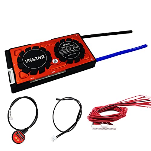 VNSZNR Lithium Battery BMS Bluetooth 36V 40A 10S Li-ion Battery Management System PCB Protection Board with Balance Leads and Bluetooth Module,BMS for DIY Lithium Battery Pack 36V