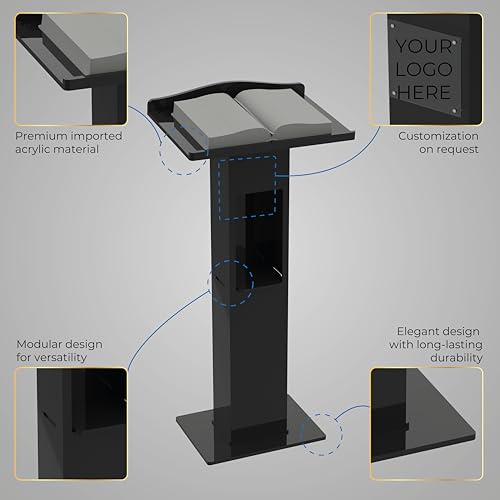 CLASSIC CONCEPTS Acrylic Podium Stand for Churches, White Clear - Image 4