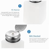 ULTECHNOVO Antistatischer Alkoholspender 2 Stück 2Cl Dosierflasche Mit Edelstahlabdeckung Für Laborflüssigkeiten Isopropylalkohol Kosmetik 1.97X1.97X3.94In – Ansicht 6