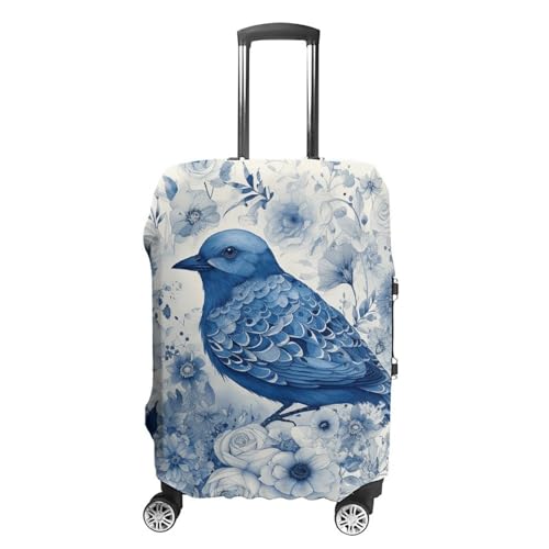 Bluebird And Flowers Luggage Cover, Washable Elastic Suitcase Cover Protector Fit 18-32 Inch Luggage