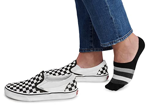 Image of Apara Women's Ultra Light No-Show Invisible Liner Comfort Sock with Heel Grip & Mesh Stripes for Ventilation, Multi-Pack (6-pair)