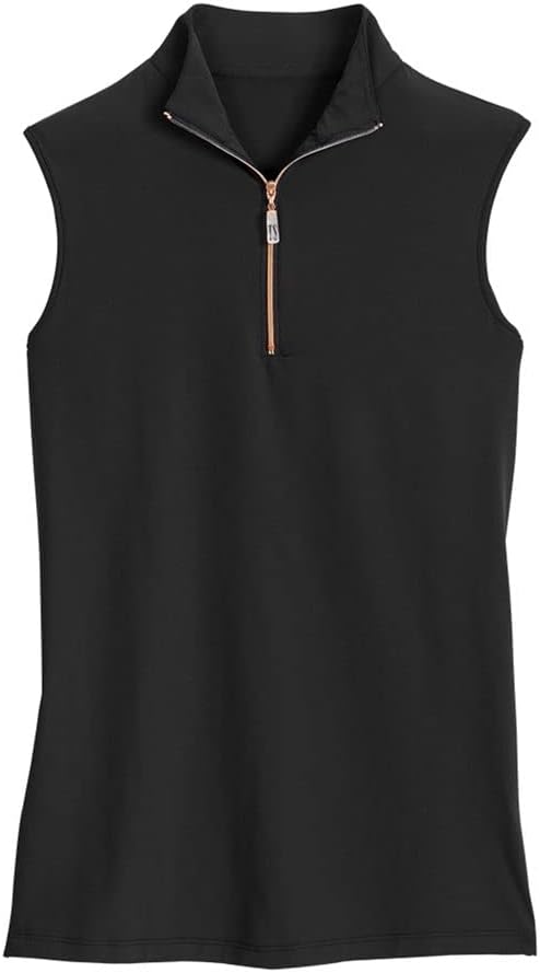 Tailored Sportsman The Ladies' Sleeveless Sun Shirt, Size Large, Black/Rose Gold
