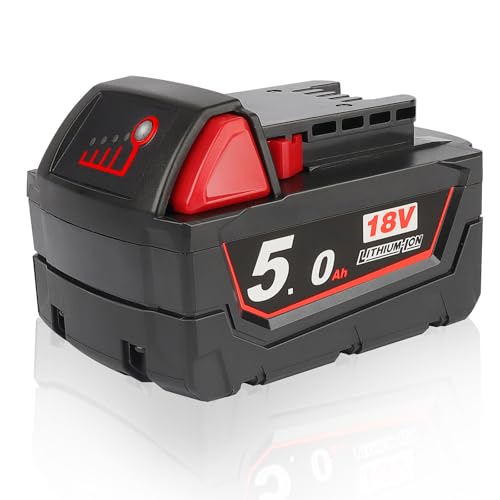 Waitley 18V 5000mAh Batería para Milwaukee M18 48-11-1840 48-11-1...