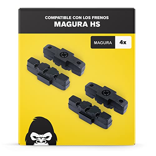 Gorilla Bikes Zapatas Freno I 2 Par I para Frenos Magura HS HS11 HS22 HS24 HS33 HS 33 RE HS 33 R Urban HS 33 R Trial HS 33 R Firmtech HS 33 R HSI I Alto Rendimiento I Durable & Ajuste Cover